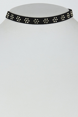 Daily Choker with Small Gold Rhinestones Details 6HAH6